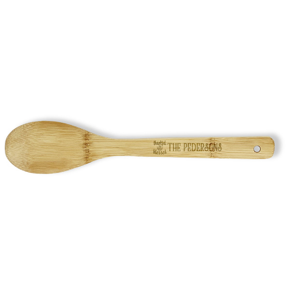 Custom Thankful & Blessed Bamboo Spoon - Double Sided (Personalized)