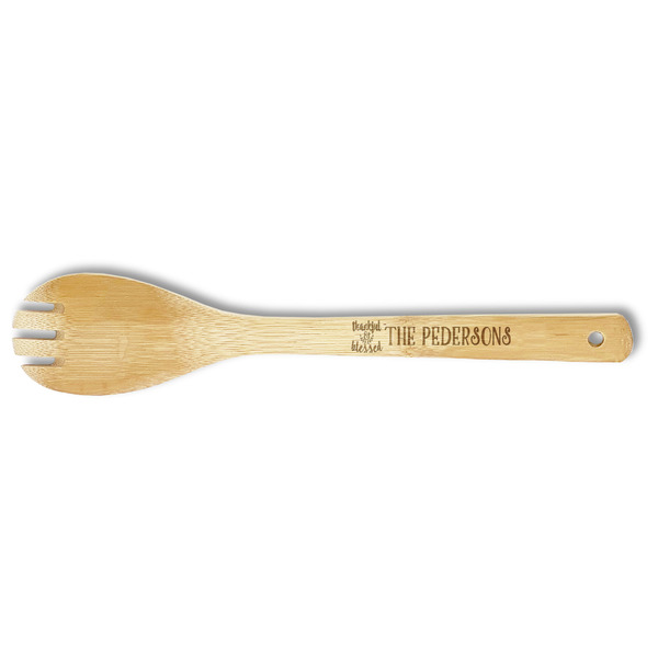Custom Thankful & Blessed Bamboo Spork - Single Sided (Personalized)