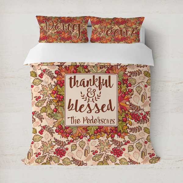 Custom Thankful & Blessed Duvet Cover Set - Full / Queen (Personalized)