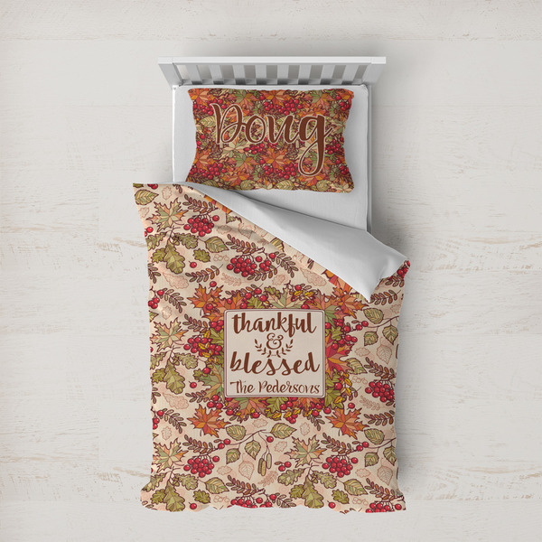 Custom Thankful & Blessed Duvet Cover Set - Twin XL (Personalized)