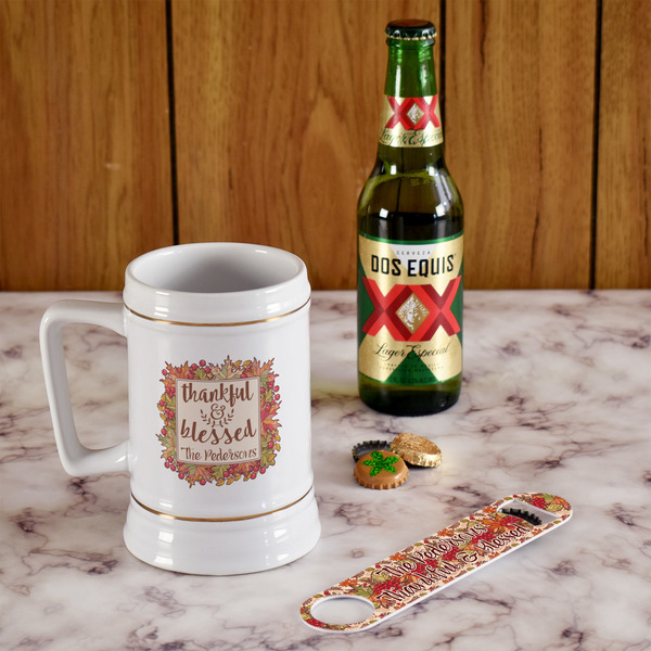 Thankful & Blessed Beer Stein - In Context