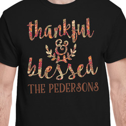 Thankful & Blessed T-Shirt - Black - XL (Personalized)