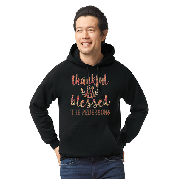 Custom Thankful & Blessed Hoodie - Black - 2XL (Personalized)