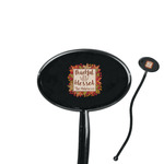 Thankful & Blessed 7" Oval Plastic Stir Sticks - Black - Single Sided (Personalized)