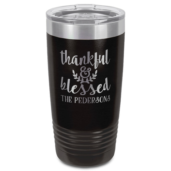 Thankful & Blessed Black Polar Camel Tumbler - 20oz - Front