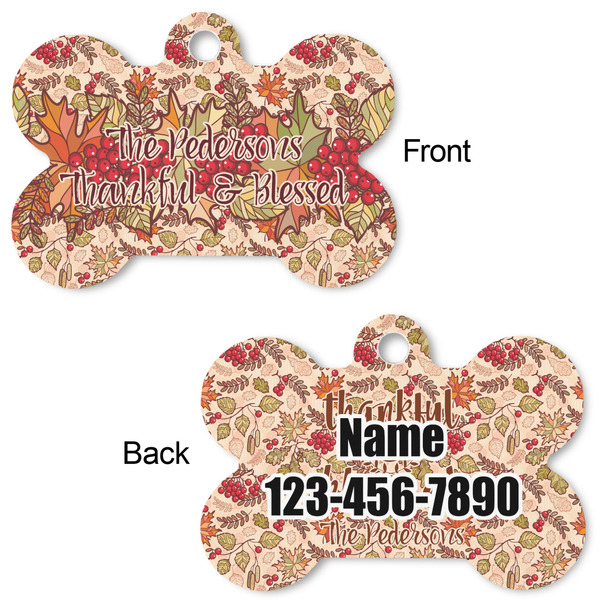 Thankful & Blessed Bone Shaped Dog ID Tag - Large - Approval