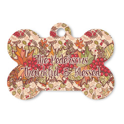Thankful & Blessed Bone Shaped Dog ID Tag (Personalized)