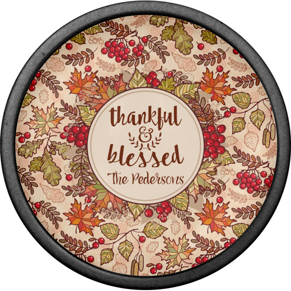 Thankful & Blessed Cabinet Knob - Black - Front