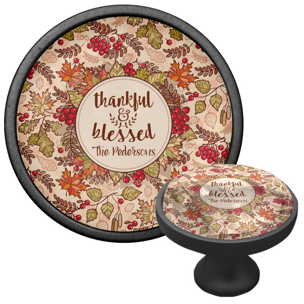 Thankful & Blessed Cabinet Knob - Black - Multi Angle