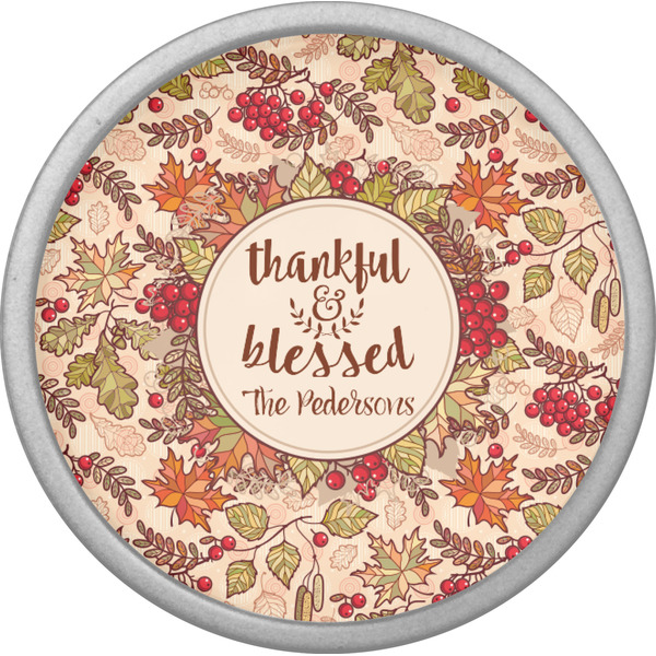 Thankful & Blessed Cabinet Knob - Nickel - Front