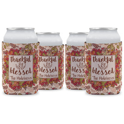 Thankful & Blessed Can Cooler (12 oz) - Set of 4 w/ Name or Text