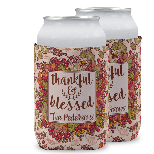 Custom Thankful & Blessed Can Cooler (12 oz) w/ Name or Text