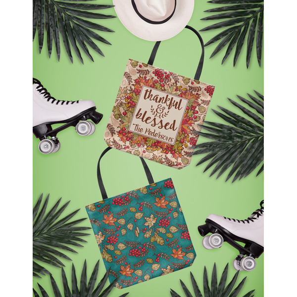 Thankful & Blessed Canvas Tote Lifestyle Front and Back