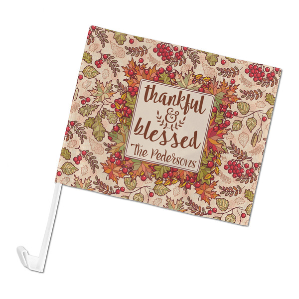 Custom Thankful & Blessed Car Flag - Large (Personalized)