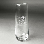 Thankful & Blessed Champagne Flute - Stemless Engraved (Personalized)