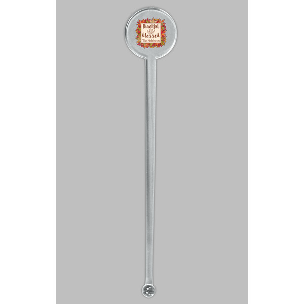 Thankful & Blessed Clear Plastic 7" Stir Stick - Round - Single Stick