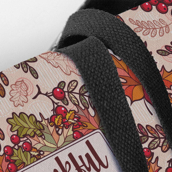 Thankful & Blessed Closeup of Tote w/Black Handles