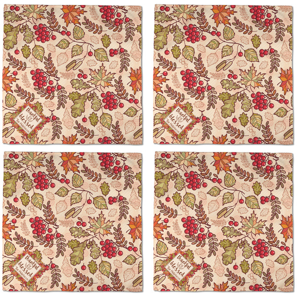 Thankful & Blessed Cloth Napkins - Personalized Dinner (APPROVAL) Set of 4