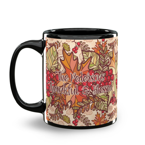 Thankful & Blessed Coffee Mug - 11 oz - Black