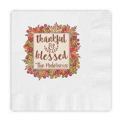Thankful & Blessed Embossed Decorative Napkins (Personalized)