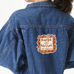 Thankful & Blessed Twill Iron On Patch - Custom Shape - X-Large (Personalized)