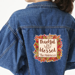 Thankful & Blessed Twill Iron On Patch - Custom Shape - 2XL - Set of 4 (Personalized)