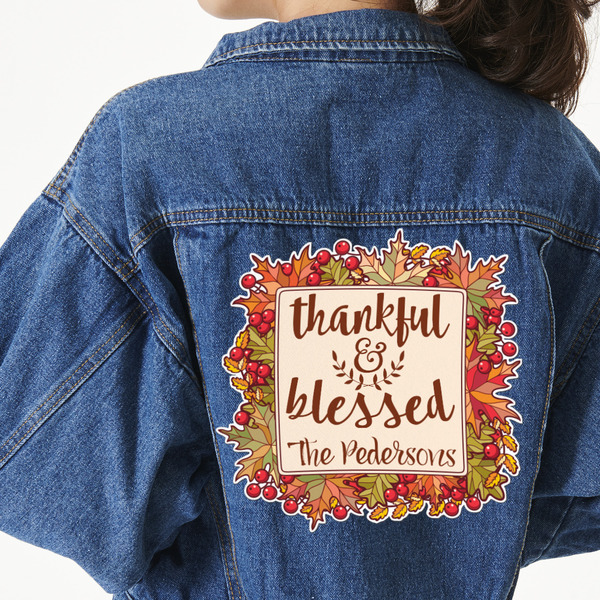 Custom Thankful & Blessed Twill Iron On Patch - Custom Shape - 3XL - Set of 4 (Personalized)