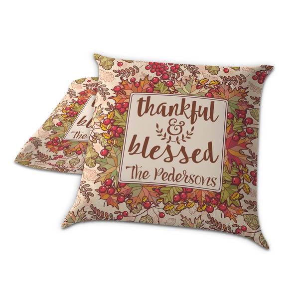 Thankful & Blessed Decorative Pillow Case - TWO