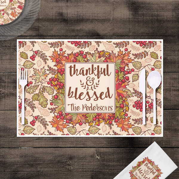 Thankful & Blessed Disposable Paper Placemat - In Context