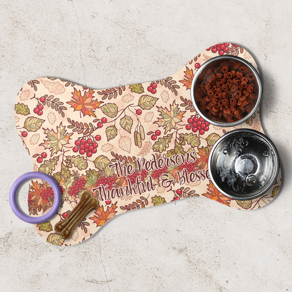 Thankful & Blessed Dog Bone Shaped Mat Lifestyle
