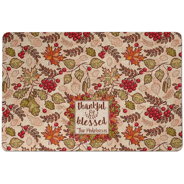 Custom Thankful & Blessed Dog Food Mat w/ Name or Text