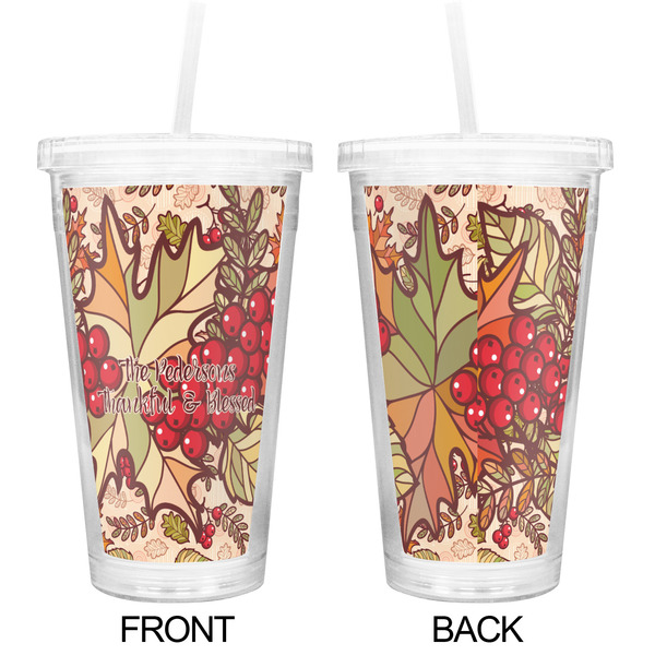 Thankful & Blessed Double Wall Tumbler with Straw - Approval