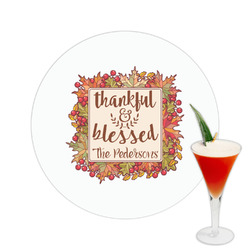 Thankful & Blessed Printed Drink Topper -  2.5" (Personalized)