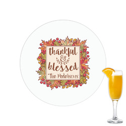 Thankful & Blessed Printed Drink Topper - 2.15" (Personalized)