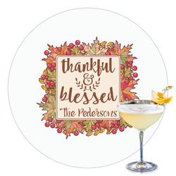 Thankful & Blessed Printed Drink Topper - 3.5" (Personalized)