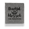 Thankful & Blessed Leather Binder - 1" - Grey - Front View