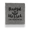 Thankful & Blessed Leather Binder - 1" - Grey (Personalized)