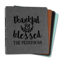 Thankful & Blessed Leather Binder - 1" (Personalized)