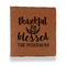 Thankful & Blessed Leather Binder - 1" - Rawhide - Front View