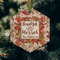Thankful & Blessed Frosted Glass Ornament - Hexagon (Lifestyle)