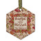 Thankful & Blessed Frosted Glass Ornament - Hexagon