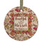 Thankful & Blessed Frosted Glass Ornament - Round