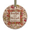 Thankful & Blessed Flat Glass Ornament - Round w/ Name or Text
