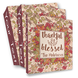 Thankful & Blessed 3 Ring Binder - Full Wrap (Personalized)