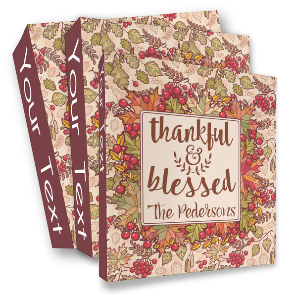 Custom Thankful & Blessed 3 Ring Binder - Full Wrap (Personalized)