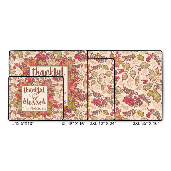 Thankful & Blessed Gaming Mats - SIZE CHART