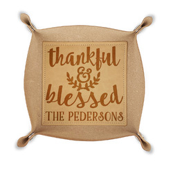 Thankful & Blessed Genuine Leather Valet Tray (Personalized)