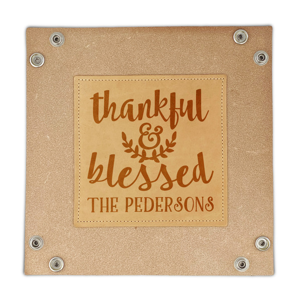 Thankful & Blessed Genuine Leather Valet Trays - FRONT