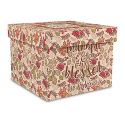 Thankful & Blessed Gift Box with Lid - Canvas Wrapped - Large (Personalized)