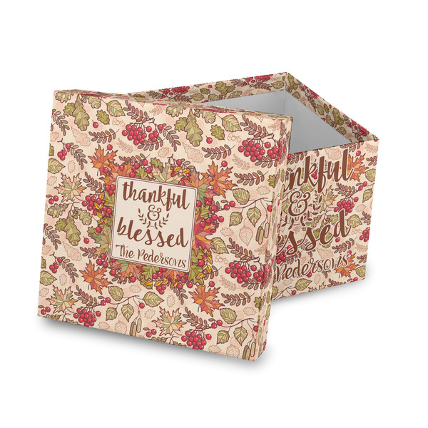Custom Thankful & Blessed Gift Box with Lid - Canvas Wrapped (Personalized)